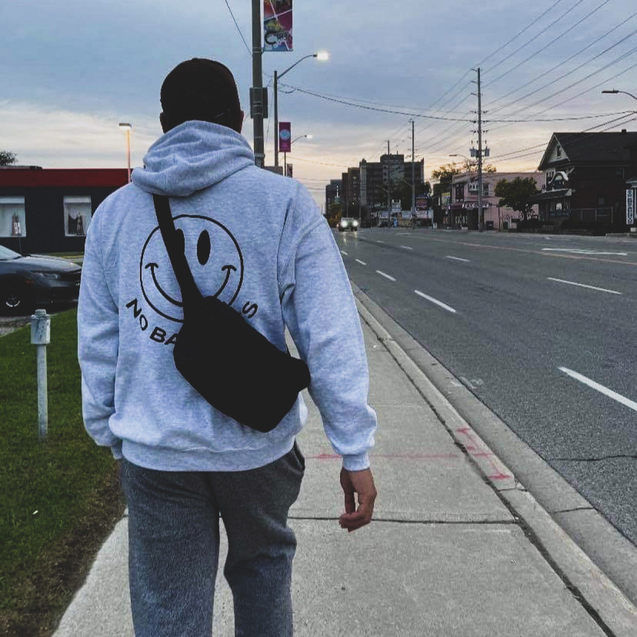 no bad days hoodie - grey